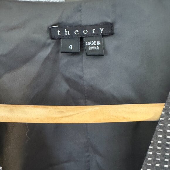 Theory Deanne Structured Grey Silver Sleeveless Mini dress with Pockets - sz 4 - Picture 6 of 6